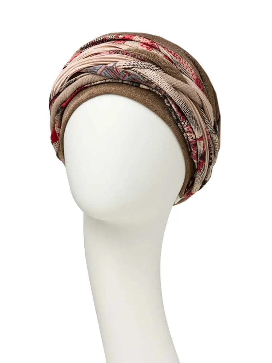 Scarlett Turban Set | Caramel & Flowerpot